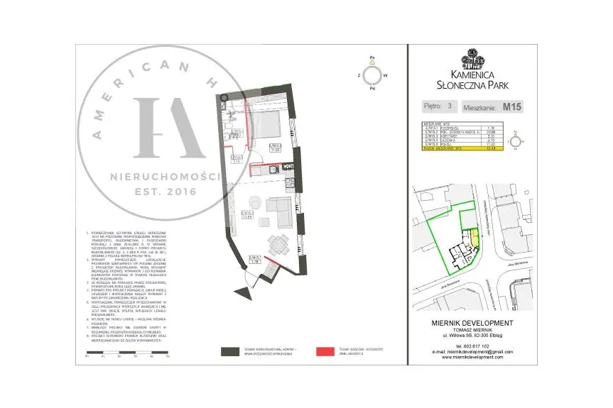 Elbląg, Słoneczna, Mieszkanie nr 15, 42,49 m²